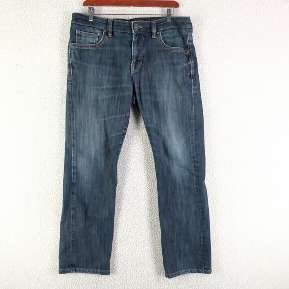 34 Heritage Jeans Mens 32X28 Blue Stone Wash Courage Mid Rise Straight Stretch - Picture 1 of 12